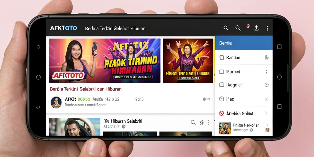 Tampilan antarmuka pengguna AFKTOTO menampilkan berita selebriti terbaru.