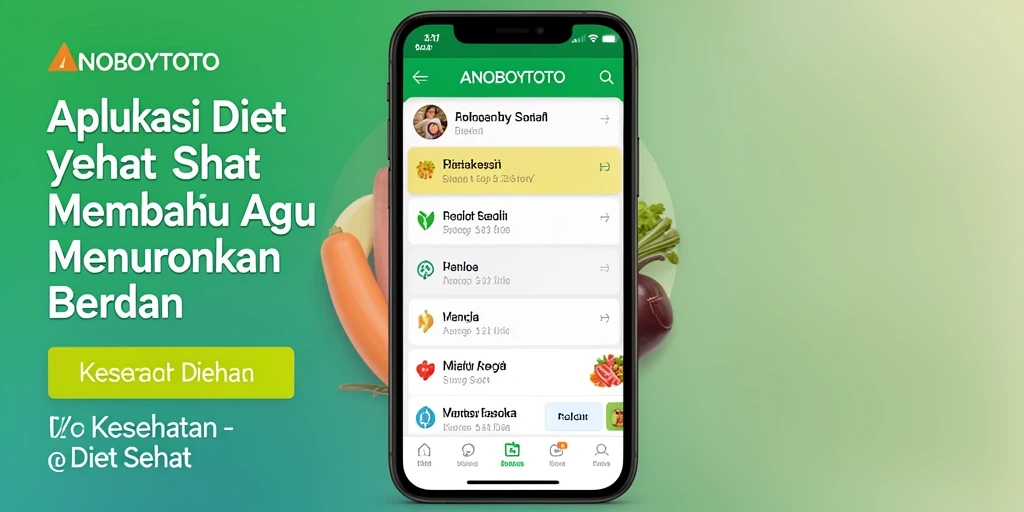 Antarmuka aplikasi ANOBOYTOTO dengan fitur diet sehat yang menarik.