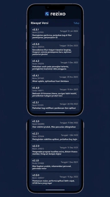 Riwayat Versi Aplikasi rezixo untuk Android